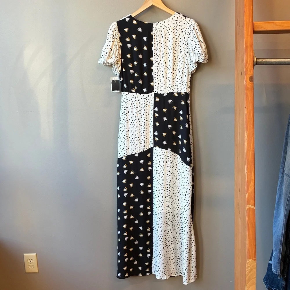 Rahi Confetti Patchwork Black and White Maxi Dress, NWT, Medium - Picture 7 of 10